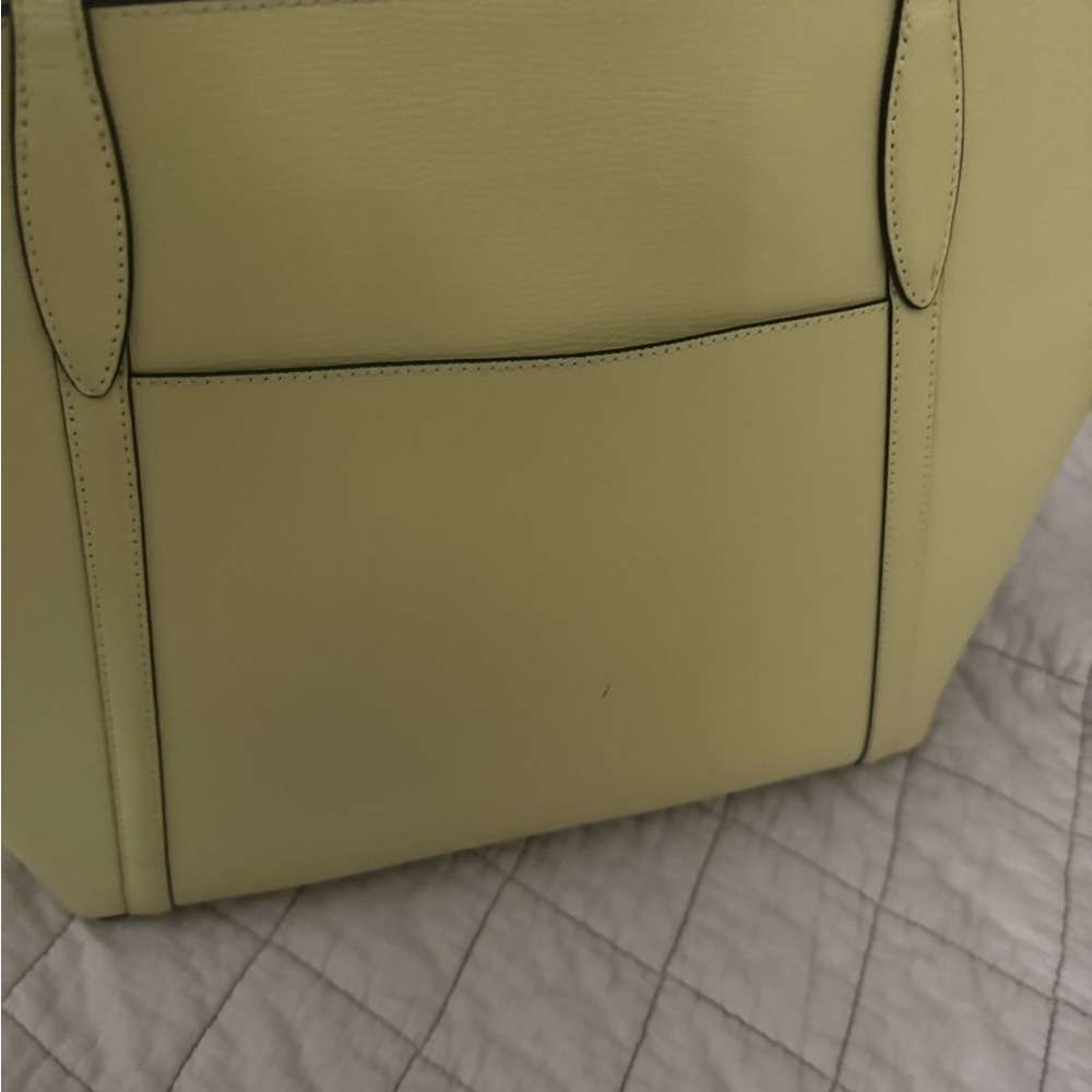 kate spade Lemon Yellow Leather Tote with Luggage Tag - Picture 7 of 7